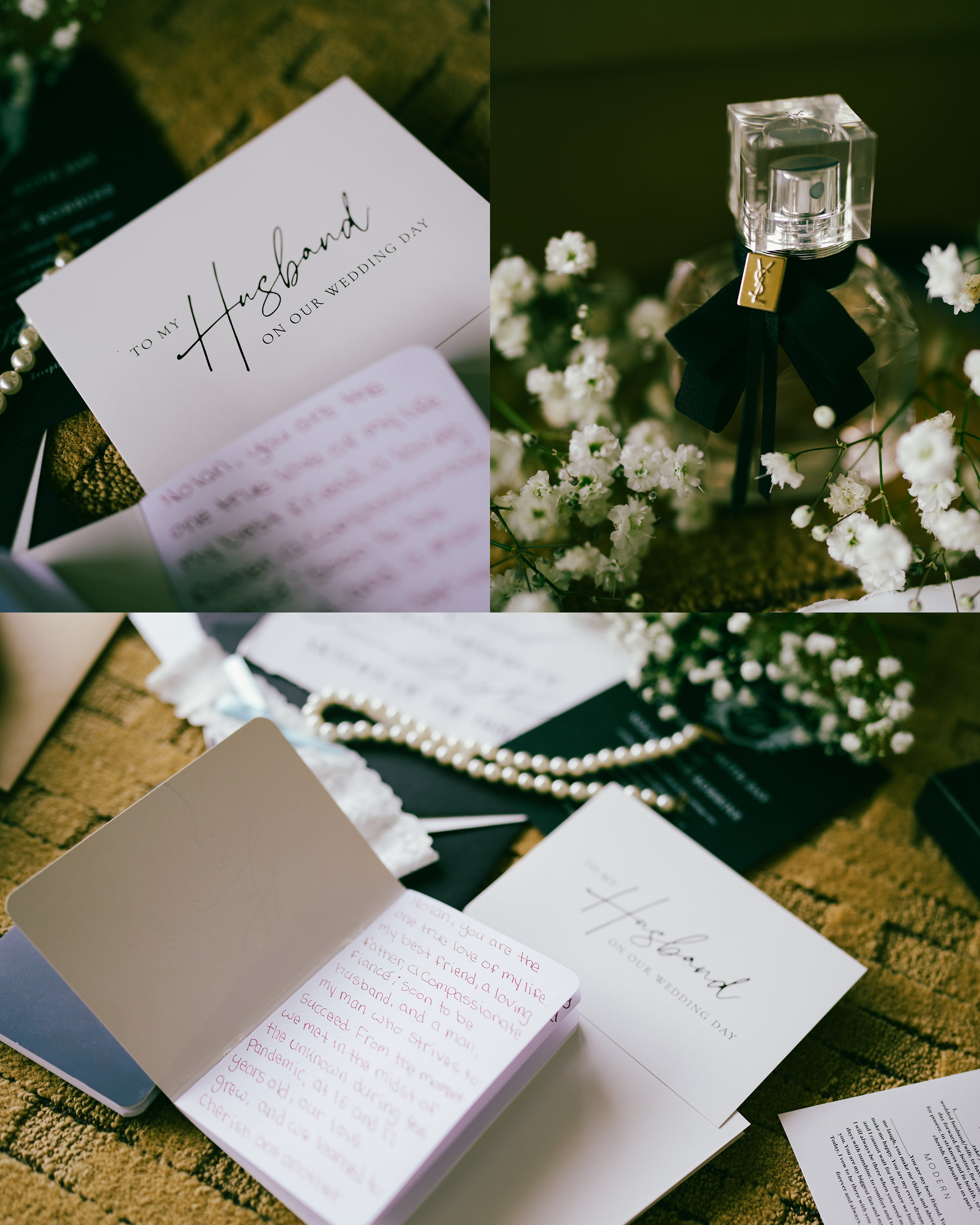 Handwritten wedding vows by Catherine and Nolan captured beautifully